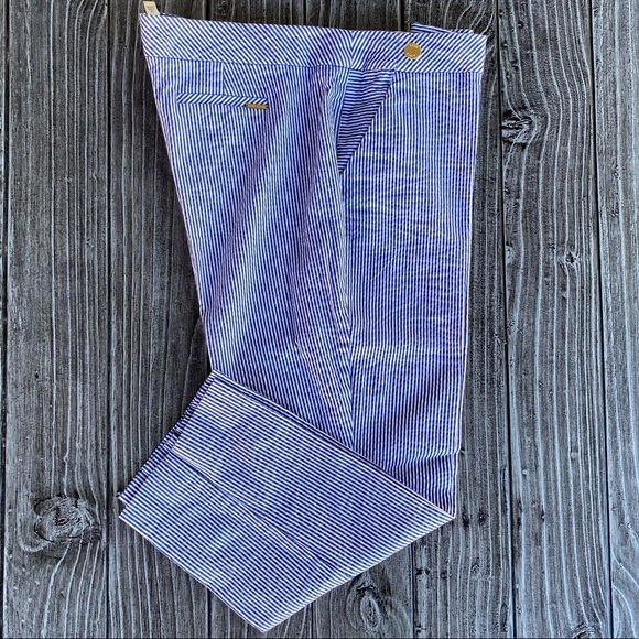 Anne Klein Pants - Plus Size Petite Pinstripe Linen Cropped Pants